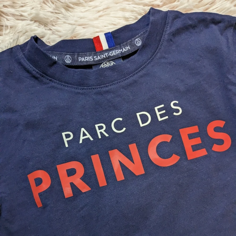Parc Des Princes Futbol Paris Saint Germain Bold Letters Cotton Crewneck Top 8